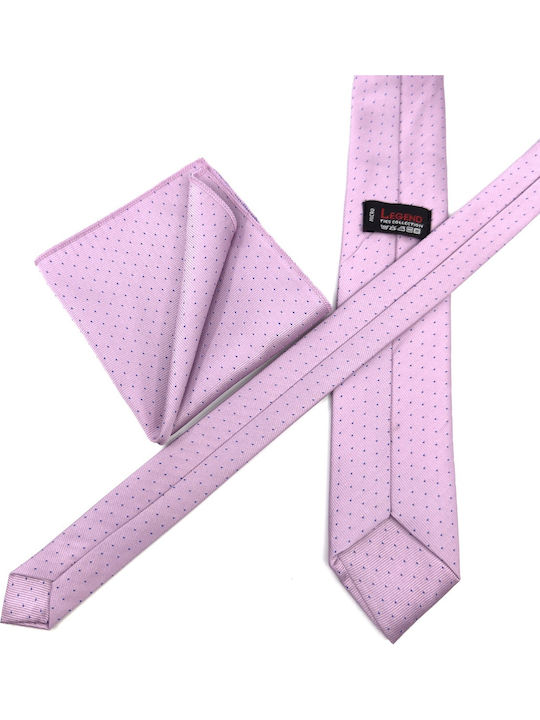 Legend Accessories Μαντηλακι Set de Cravată pentru Bărbați Tipărit în Culorea Roz