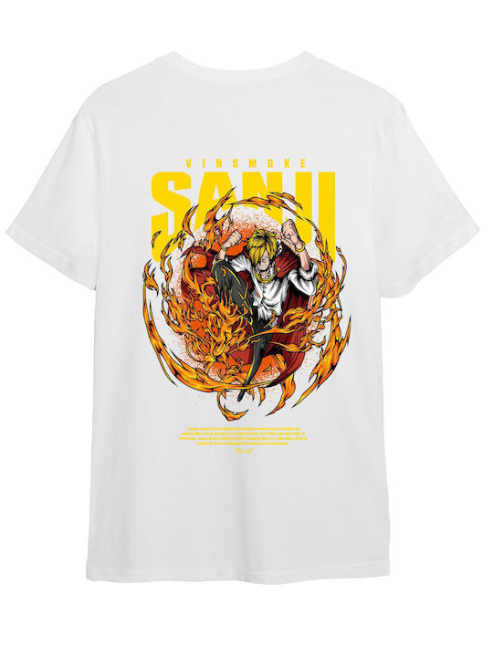 Pop Culture T-shirt Ein Stück Weiß Sanji