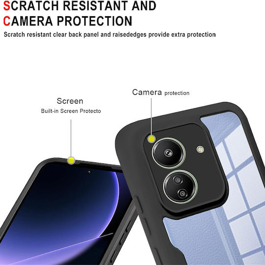 Techsuit ColorVerse 360 Vollschutz Gehärtetes Glas Set mit gehärtetem Glas Lila (Xiaomi Redmi 13C 4G)