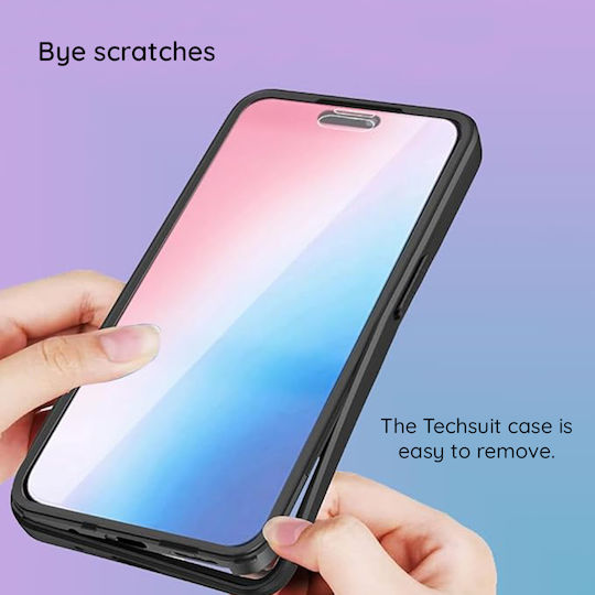 Techsuit ColorVerse 360 Vollschutz Gehärtetes Glas Set mit gehärtetem Glas Lila (Xiaomi Redmi 13C 4G)