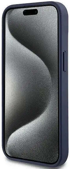 Dkny Pu Leather Repeat Pattern Tonal Stripe Case Iphone 15 Blue