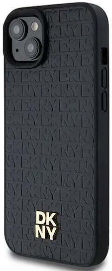 Dkny Husă din piele PU cu model repetat și logo Magsafe pentru iPhone 15 Plus, negru