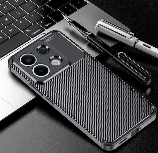 Techsuit Carbon Back Cover Σιλικόνης Μαύρο (Redmi Note 13 Pro 5G / Poco X6)