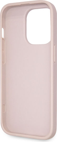 Guess Metal Logo Back Cover Metallic with Strap Pink (Apple iPhone 14 Pro)