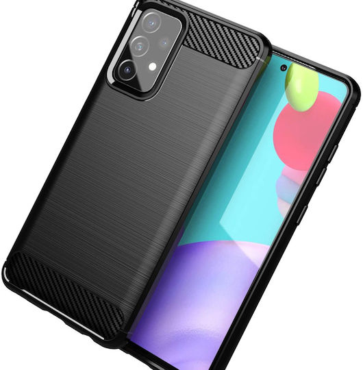 Powertech Umschlag Rückseite Silikon Schwarz (Galaxy A72)