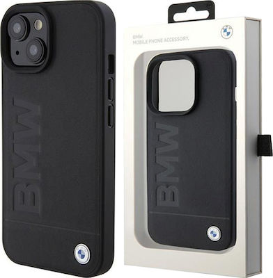 BMW Leather Back Cover Black (iPhone 15 Plus)