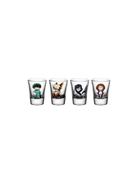 Abysse My Hero Academia - Heroes 4-pack Σετ Σφηνάκια Shot Glasses made of Glass 4pcs