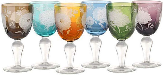 Pols Potten Peony Set Brillen Weißwein Säulenförmig Glas 250ml 6 Stück