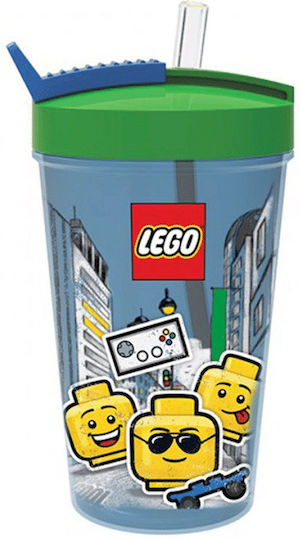 LEGO Ιconic Boy Ποτήρι Νερού από Πλαστικό με Καλαμάκι 500ml 40441724