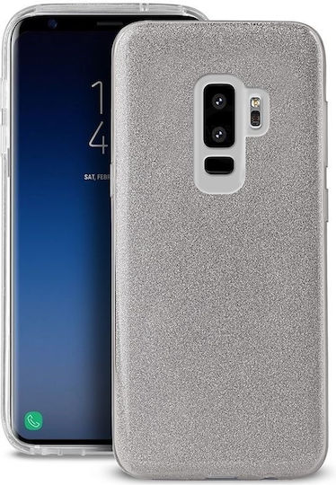 Forcell Shining Back Cover Silicone Silver (Galaxy S9+)