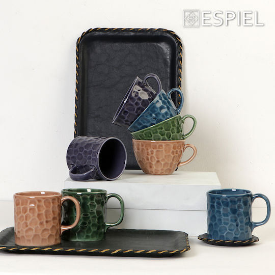 Espiel Porcelain Brown Mug 350ml 6 Pieces
