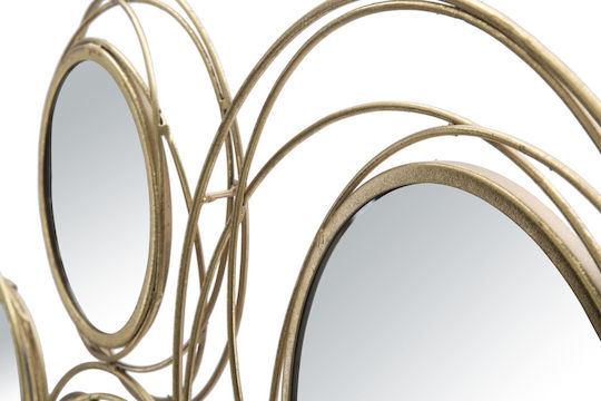 Mauro F Wall Mirror Full Length with Gold Metallic Frame Diameter 53.5cm 1pcs