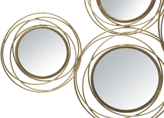 Mauro F Wall Mirror Full Length with Gold Metallic Frame Diameter 53.5cm 1pcs