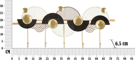 Mauro F Metal Wall Hanger Black 73x30x6.5cm 1pc