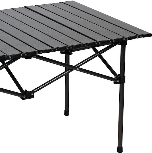 Keskor Metallic Foldable Table for Camping Black Gray