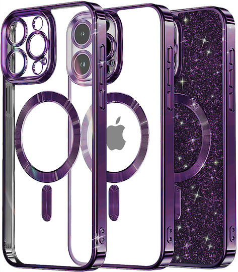 Techsuit Luxury Glitter Magsafe Iphone 15 Pro Max Deep Purple