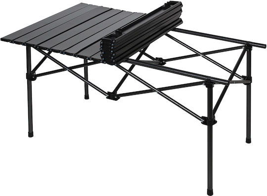 Keskor Metallic Table for Camping Folding 95x55x50cm Gray