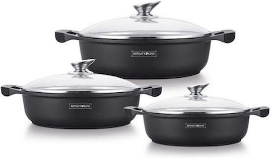 Royalty Line Royalty Line Topf- und Pfannen Set aus Aluminium Schwarz mit Antihaftbeschichtung 3-teilig