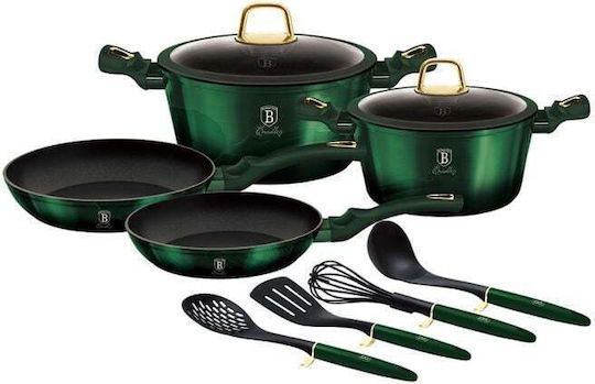 Berlinger Haus Metallic Line Kochgeschirr-Set aus Aluminium Emerald Collection mit Antihaftbeschichtung 4 Stück