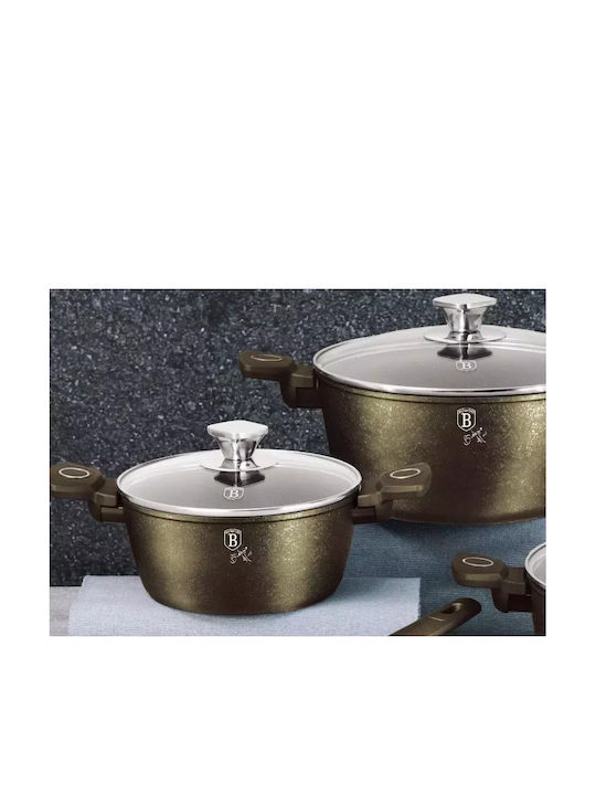 Berlinger Haus Berlinger Haus Kochgeschirr-Set aus Aluminiumguss Crystal Collection mit Innenbeschichtung aus Stein 5-teilig