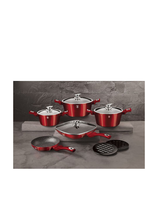 Berlinger Haus Berlinger Haus Kochgeschirr-Set aus Aluminiumguss Burgundy Collection mit Innenbeschichtung aus Stein 5-teilig