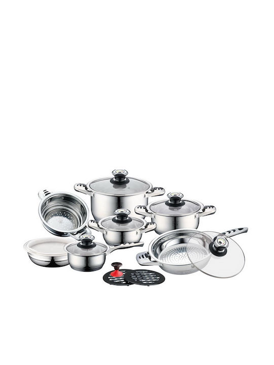 Carl Schmidt Sohn Aurich Cookware Set of Stainless Steel with No Coating Ασημί 16pcs