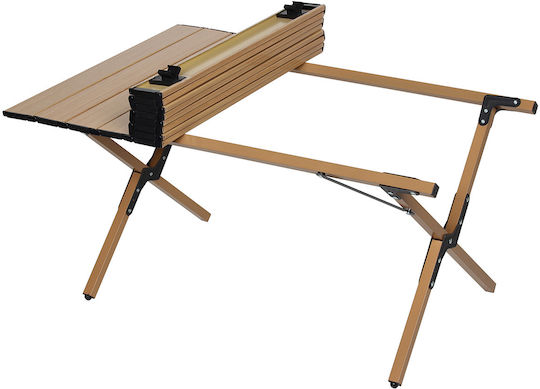 Keskor Τραπέζι Μεταλλικό για Camping Πτυσσόμενο 89x58x43cm Καφέ