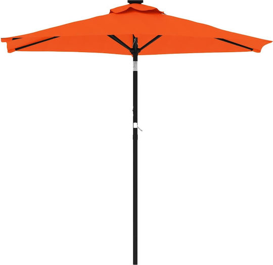 Round Metal Parasol Orange F2.12xH2.12m