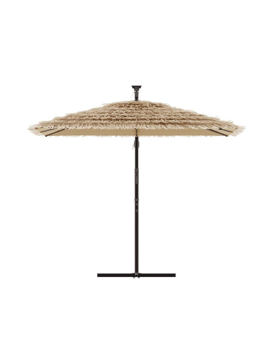 Hanging Circular Parasol Metal Brown F2.3xH2.3m