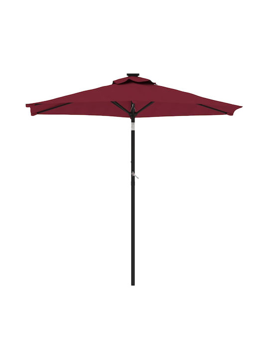 Round Garden Parasol Metal Burgundy 2.12x2.12m