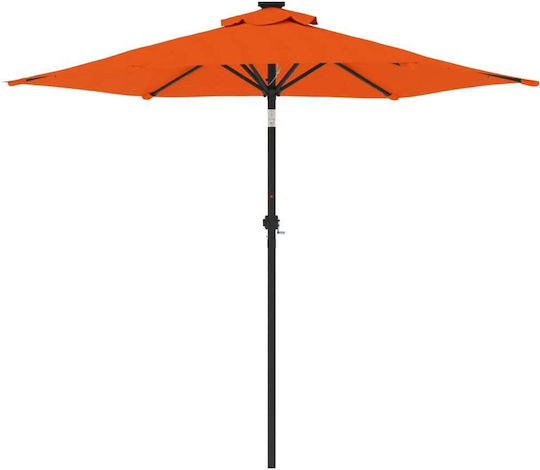 Round Metal Parasol Orange F2.12xH2.12m