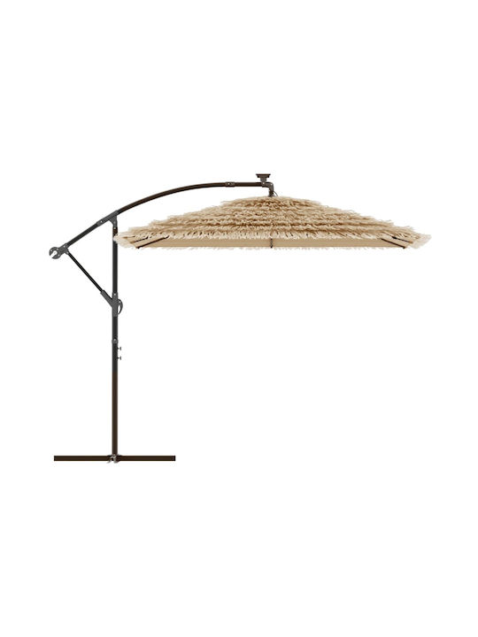 Hanging Circular Parasol Metal Brown F2.3xH2.3m