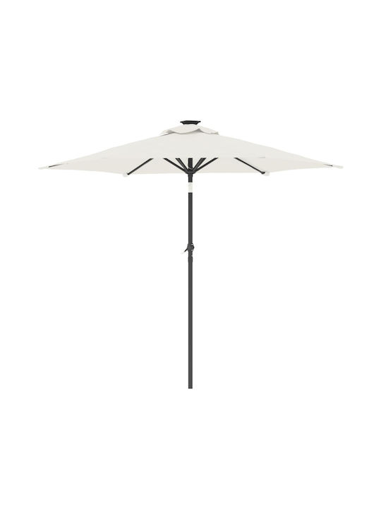 Runde Metallische Weiße Garten- und Terrassen-Sonnenschirm F2.12m