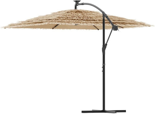 Hängender Rundschreiben Metall Garten- und Terrassen-Sonnenschirm Braun F2.3xH2.3m