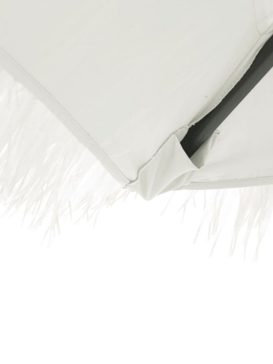 Round Metal White Garden & Terrace Parasol 2.3m