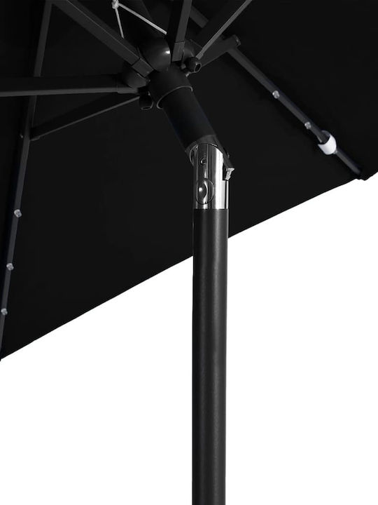 Umbrelă Rotundă Metalică Neagră Φ2.12xÎ2.12m