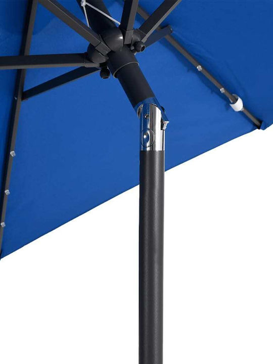 Round Metal Parasol Blue F2.12xY2.12m