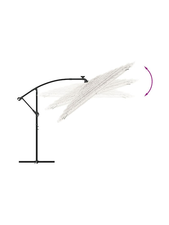 Umbrelă Rotundă Metalică Albă Φ2.38xÎ2.38m