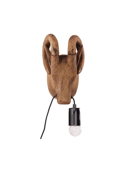 vidaXL Lamp Wall with Socket E27 Brown 15x24x25cm