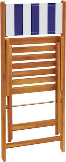 Outdoor-Stuhl Hölzernes Blue 2Stück 38x32.5x86εκ.