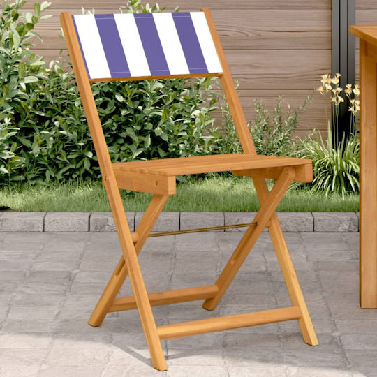 Outdoor-Stuhl Hölzernes Blue 2Stück 38x32.5x86εκ.