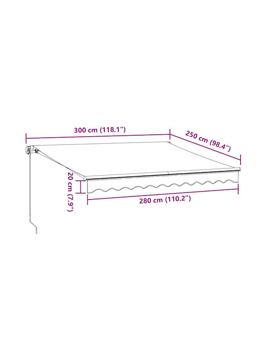 vidaXL Zelt Terrasse mit LEDs Burgundisch 3x2.5m