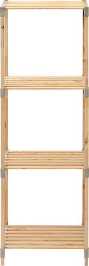 FixWood Boden Badezimmerregal Hölzernes 38x30x116cm Beige