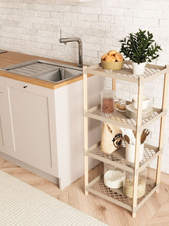 FixWood Boden Badezimmerregal Kunststoff 45x38x112cm Beige