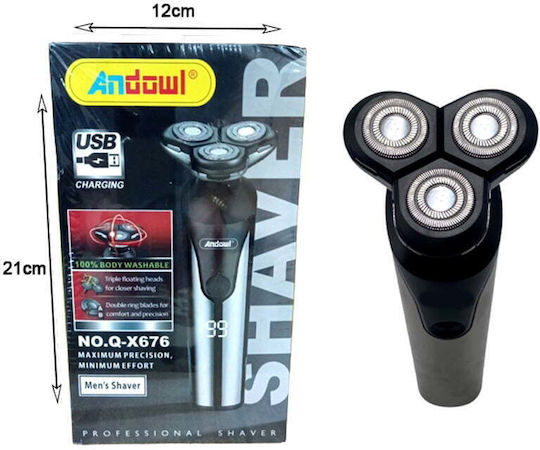 Andowl 075614 Rotating Electric Shaver Face Rechargeable
