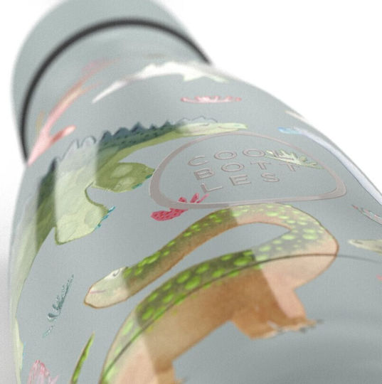 Cool Bottles Παιδικό Παγούρι Θερμός Δεινόσαυρος Σιλικόνης με Καλαμάκι 260ml