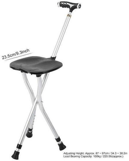 Baston pliabil cu scaun tripod din aluminiu pliabil cu lanternă LED
