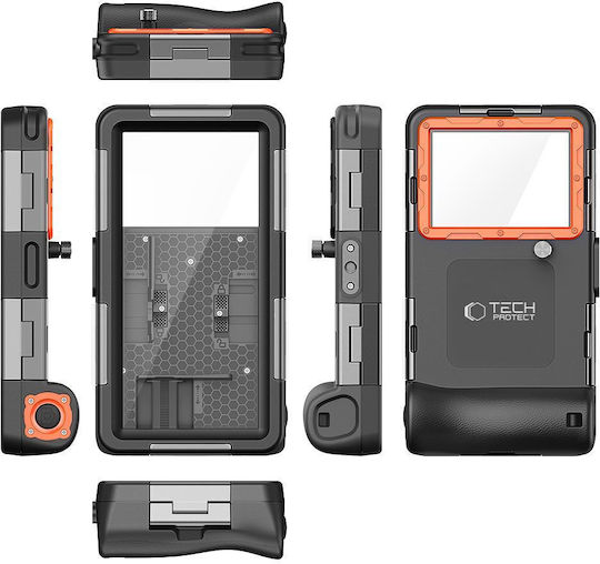 Tech-Protect IPX8 Waterproof Case up to 6.7" Black/Orange