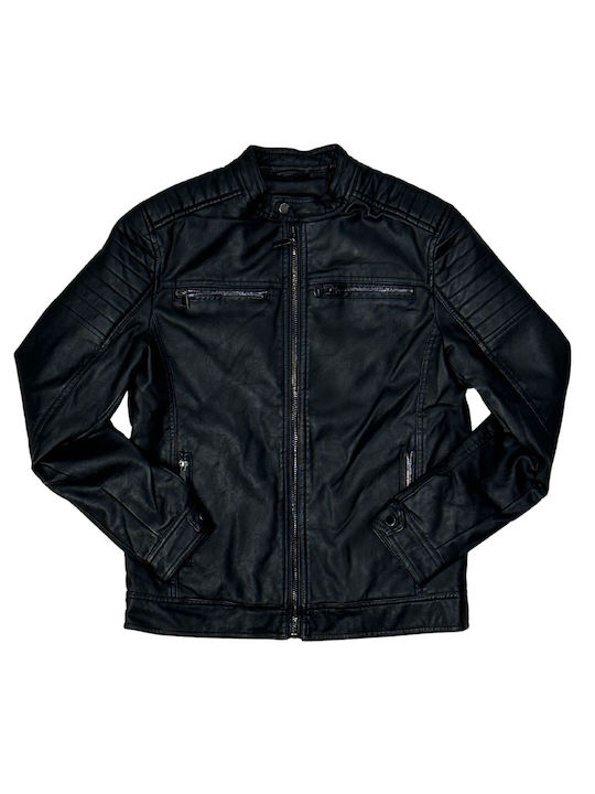 Senior Herren Jacke Leder Black