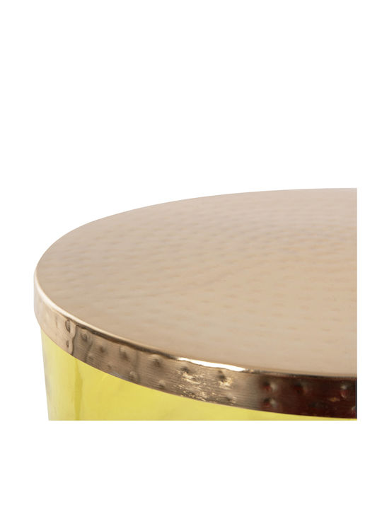 Round Side Table Rane Glass Greenish-Golden H36xW36xH47cm